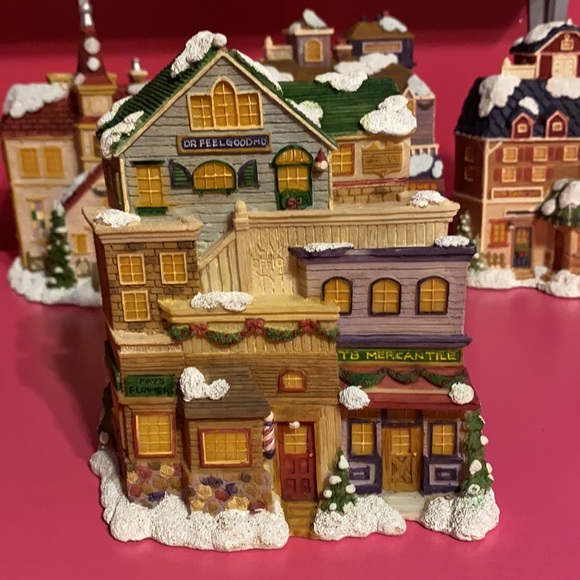 Christmas Village Buildings Library Dr Office Inn Church Mercantile City Hall - Picture 3 of 7